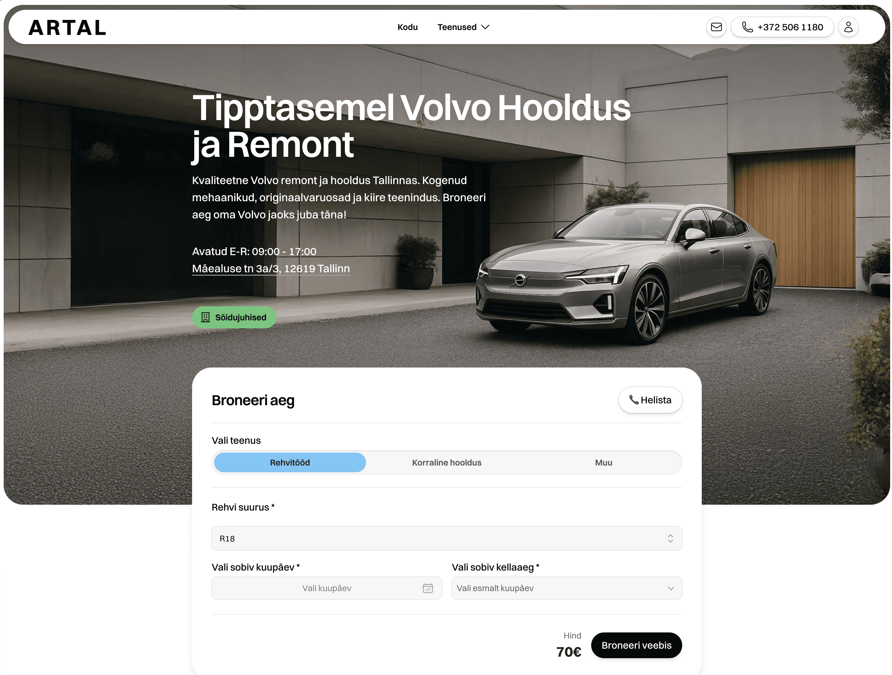 Artal Auto - booking and invoice management web application built with Next.js